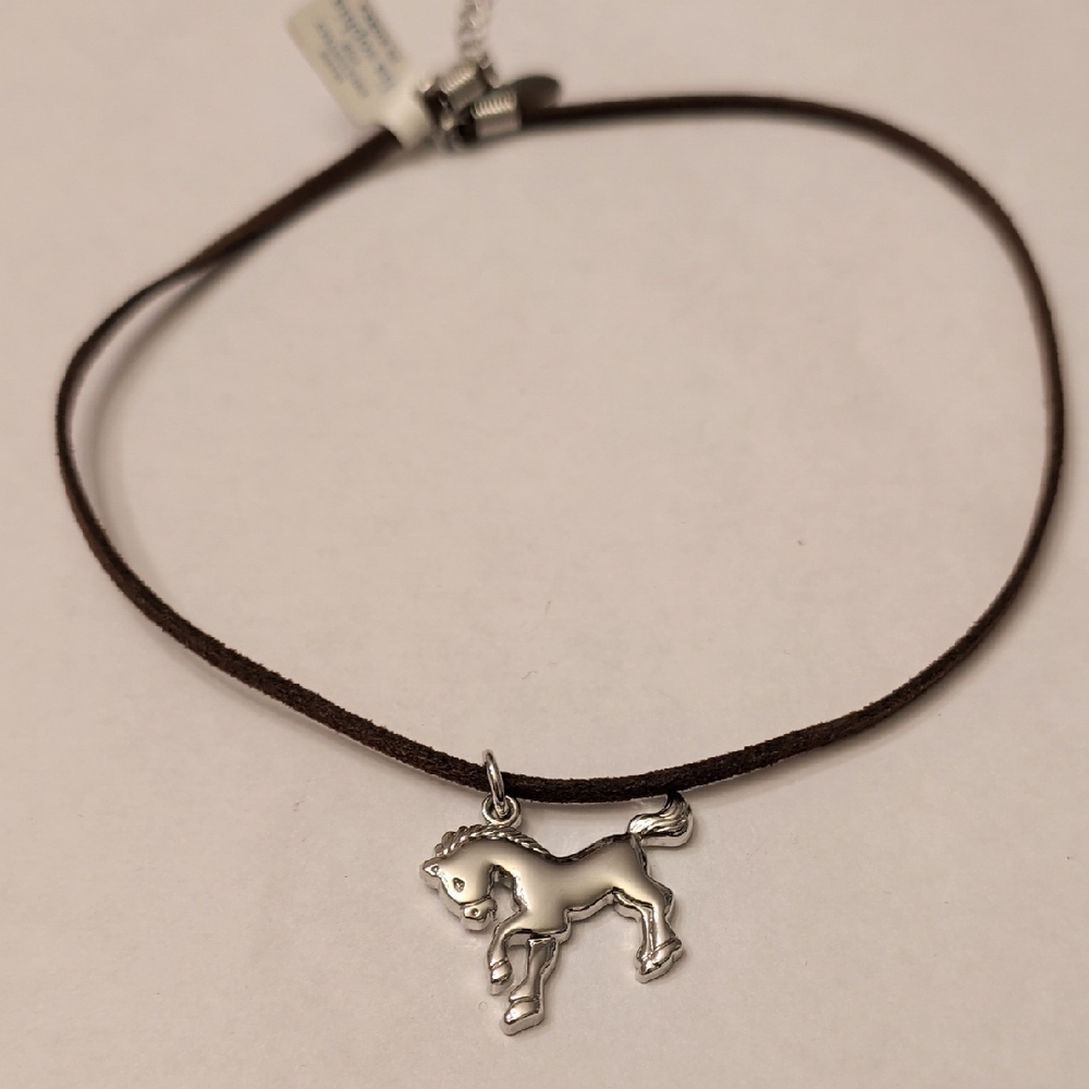 Lia Sophia Silver Tone Horse Necklace